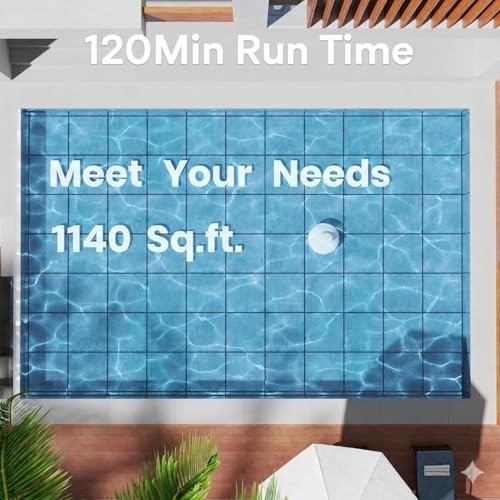 Robotic Pool Cleaner 120 Min Runtime 1200 GPH Suction for Above Ground In