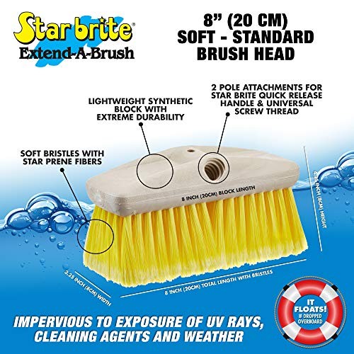8&Prime; Durable Cleaning Brush – Soft, High-Density Star Standard 8&Prime; Brush Yellow