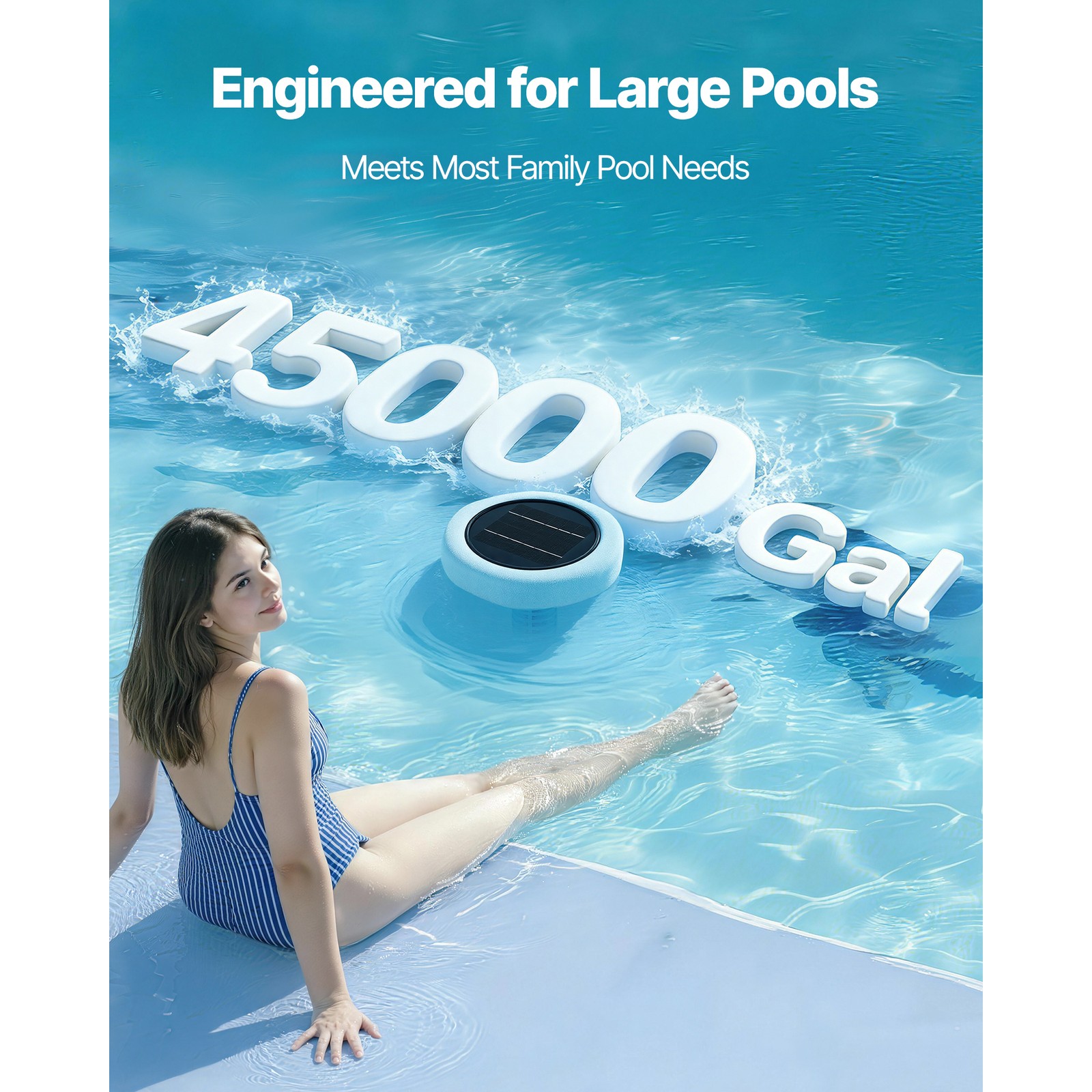 Uimoso Solar Pool Ionizer Hexagon System for Pools Up to 45000 Gal Eco-Friendly
