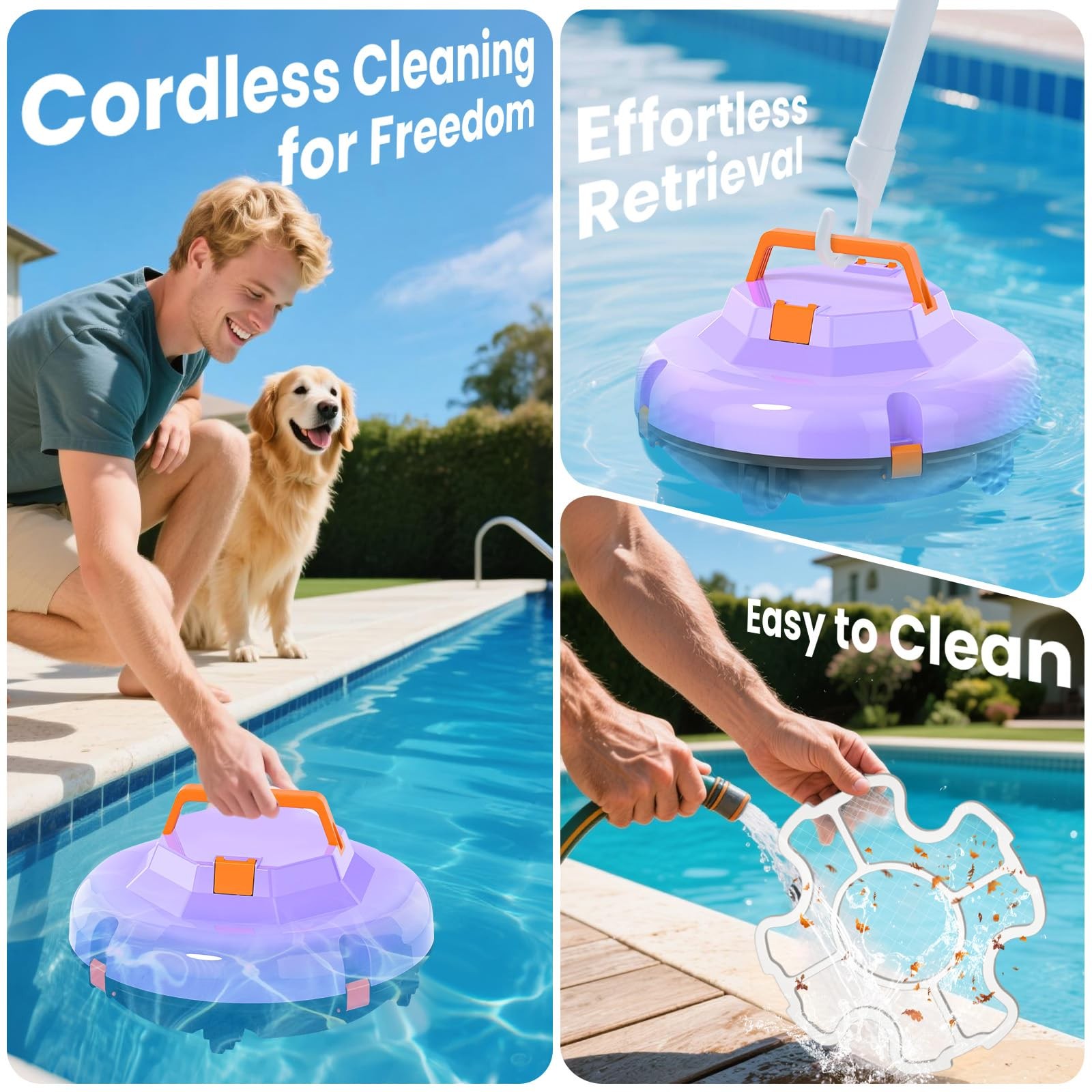 2026 Cordless Robotic Pool Cleaner – 120 Mins Automatic Pool Vacuum for Above…