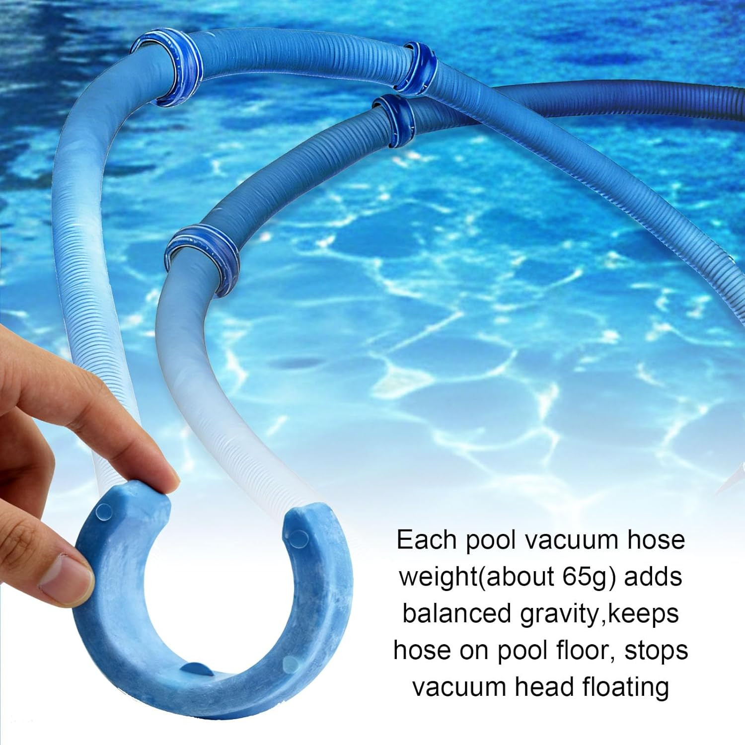 Pool Cleaner Hose Weights, 8 Pack, Blue, Compatible with Baracuda W83247