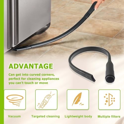 25 inch Flexible Vacuum Crevice Attachment Tool Crevice Brush Tool Kit for