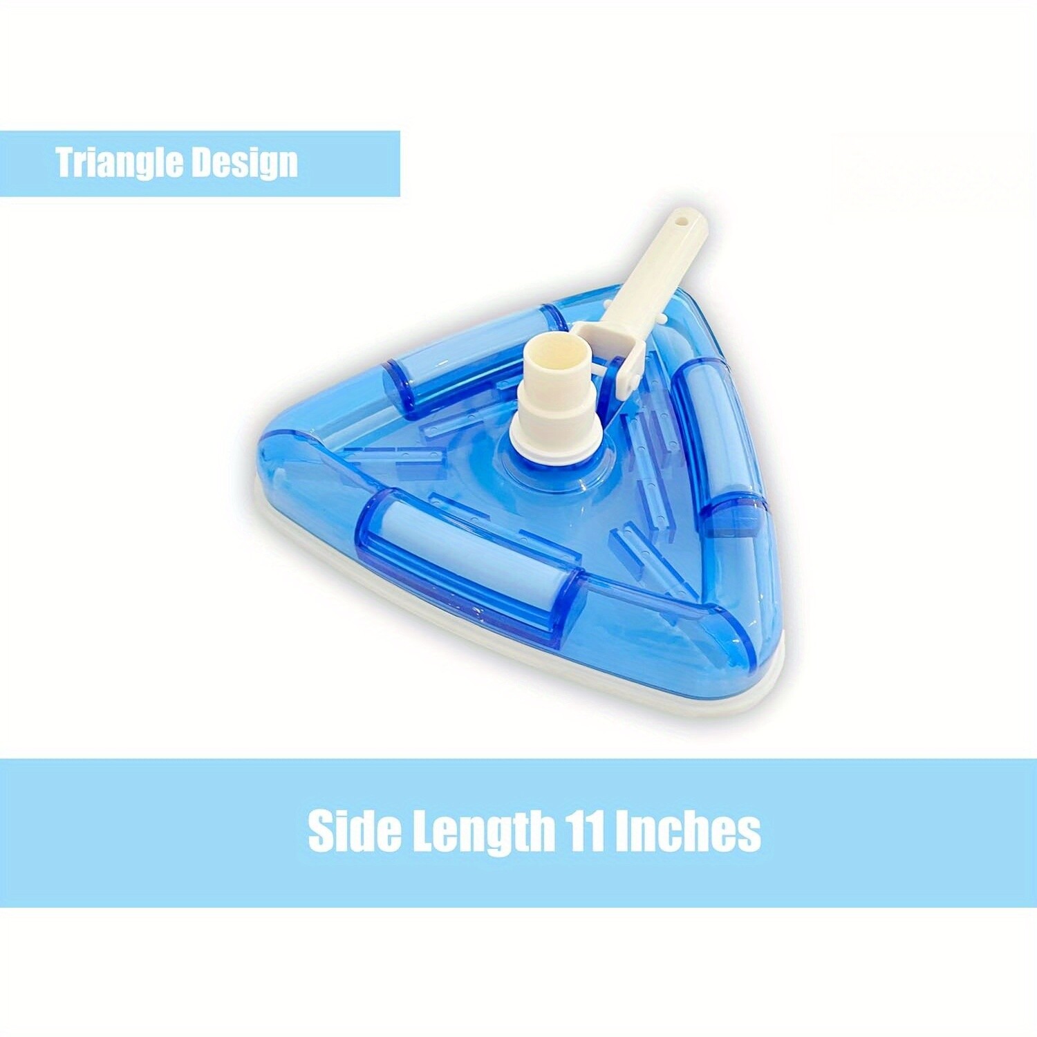 11.4&Prime; Weighted Transparent Triangular Pool Vacuum Head w/ Swivel Hose Connection