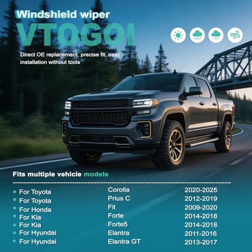 OEM Quality 28 »+14 » Windshield Wiper Blades – Premium All-Seasons J-Hook