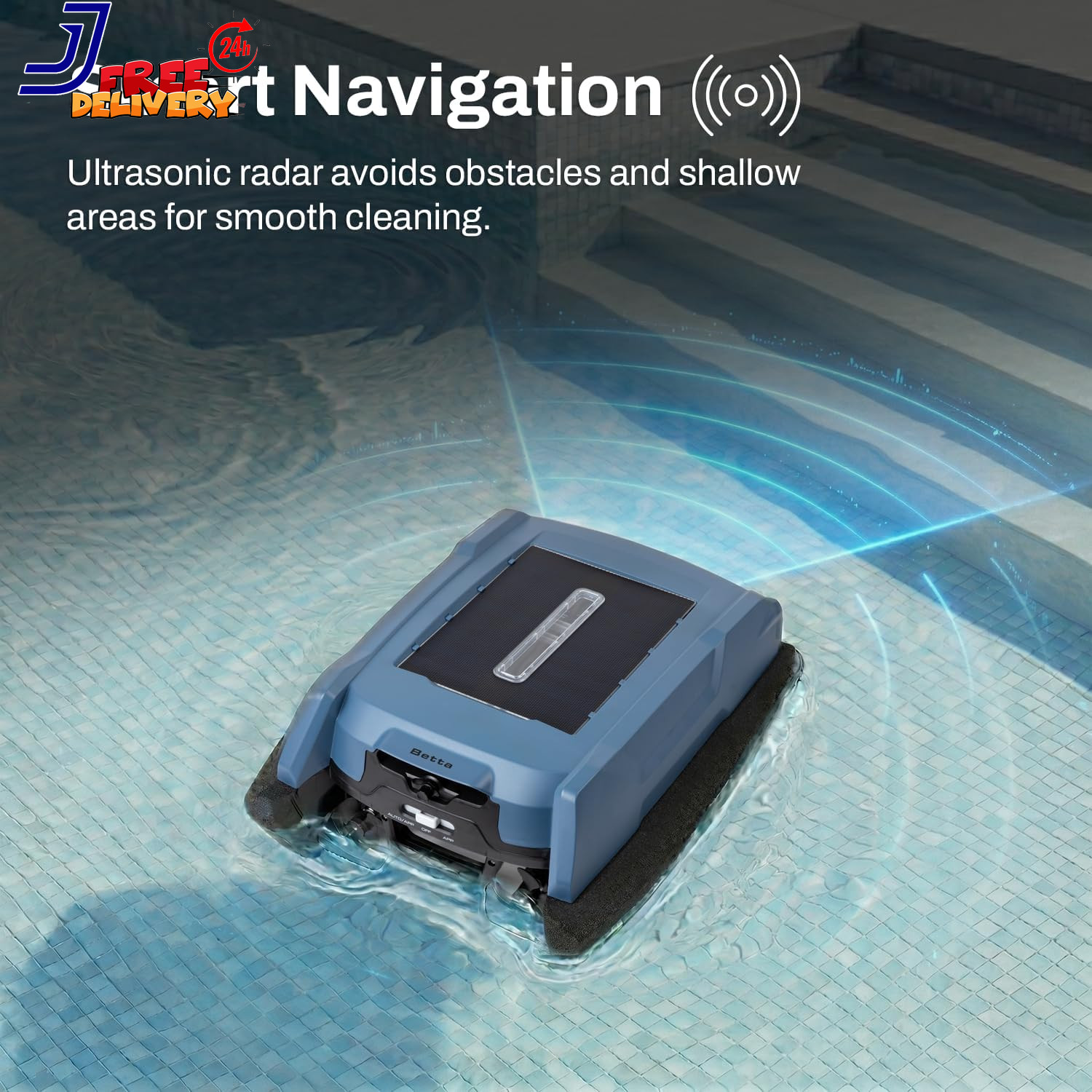 Pool Skimmer Solar Powered Robotic App Control Blue Betta Neo Led