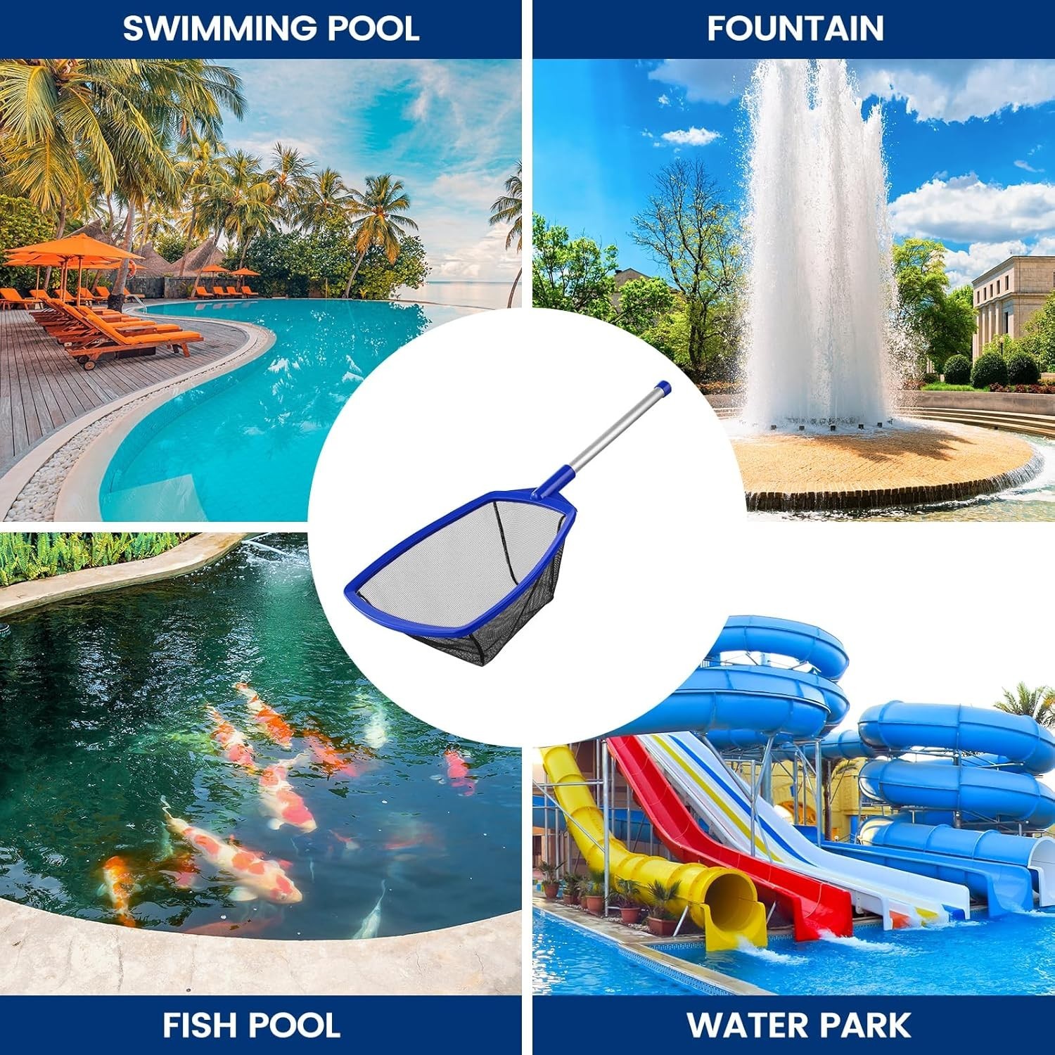 Pool Skimmer Net, Hot Tub Skimmer Spa Net with Pole, 26.3 », Ultra Fine Mesh …