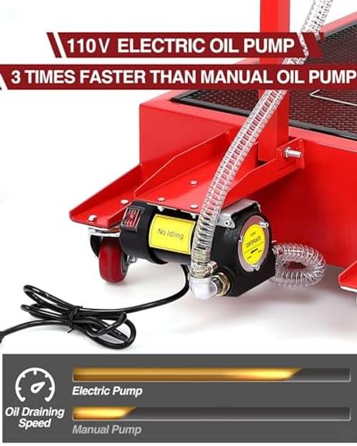 20 Gallon Electric Oil Drain Pan with 110V 180W Pump – 20Gal Electric