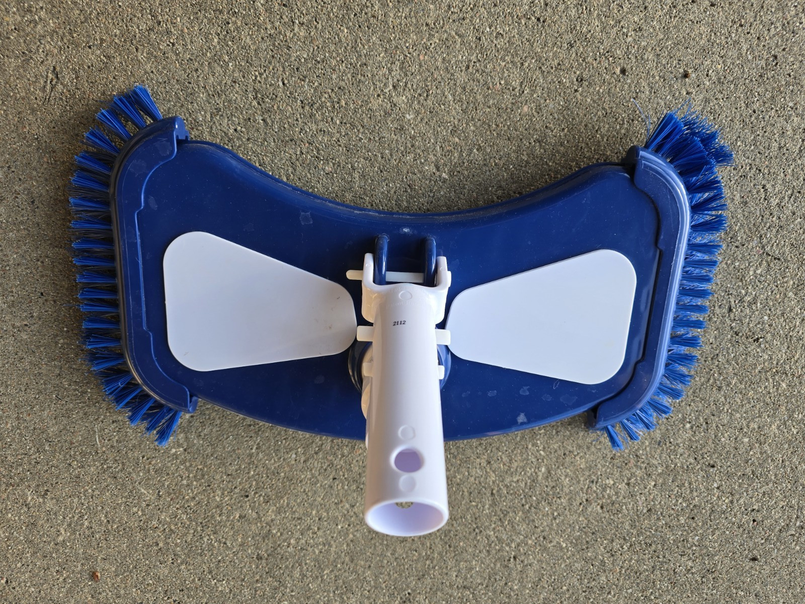 14&Prime; Vacuum Pool Brush Head Blue White Swimming Pool Cleaner Attachment Weighted