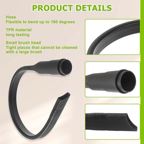 25 inch Flexible Vacuum Crevice Attachment Tool Crevice Brush Tool Kit for