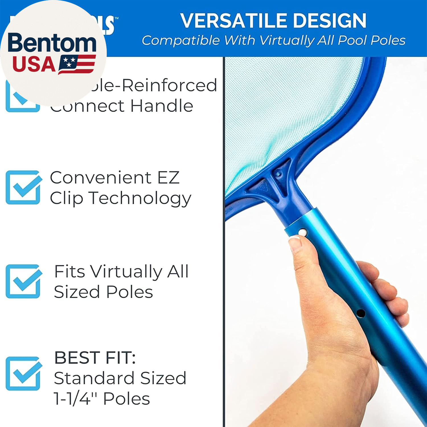 8039 Premium Extra Strong Leaf Skimmer Net Head Cleaner for Swimming Pool Spa Fo