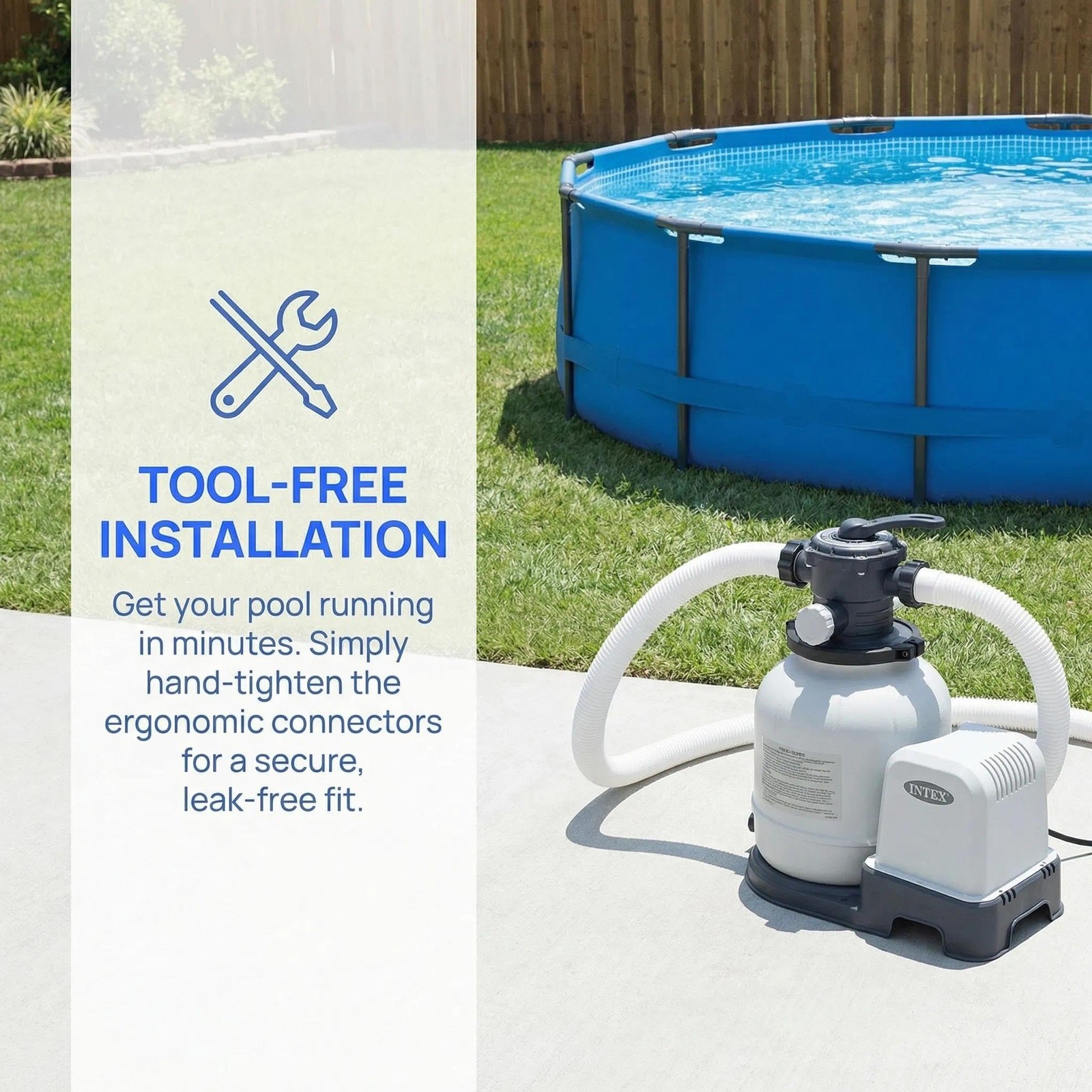Pool Sand Filter Pump Hose – 16 inches long with a 1.5 inch diameter, ‎White