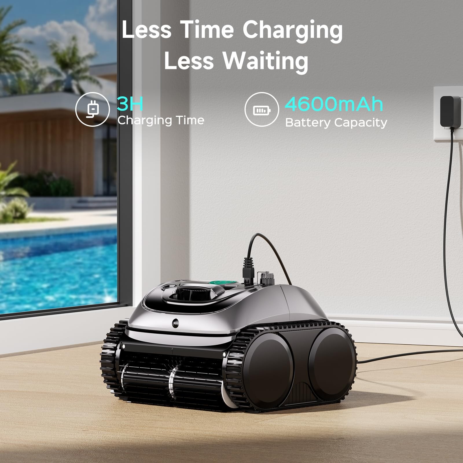 WYBOT C1 Power Cordless Robotic Pool Vacuum for Inground Pools, Above Ground …