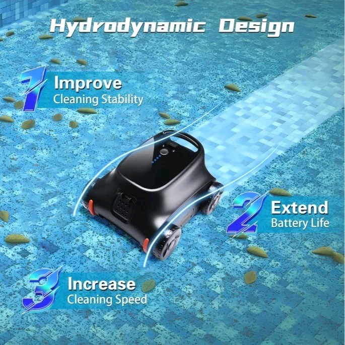 Zyerch Robotic Pool Cleaner Cordless Pool Vacuum 120 Min Self Parking