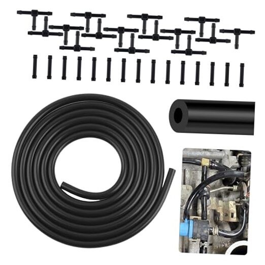 Vacuum Hose Set with ID*OD 3 * 9mm,1PC 9.84Ft 1/8&Prime; (3mm) – 10Ft + 30PCS Adapter