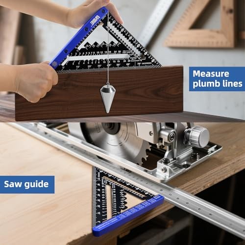 7inch Rafter Square with Carpenter Pencil, 1/8&Prime; Precision Heavy square Blue