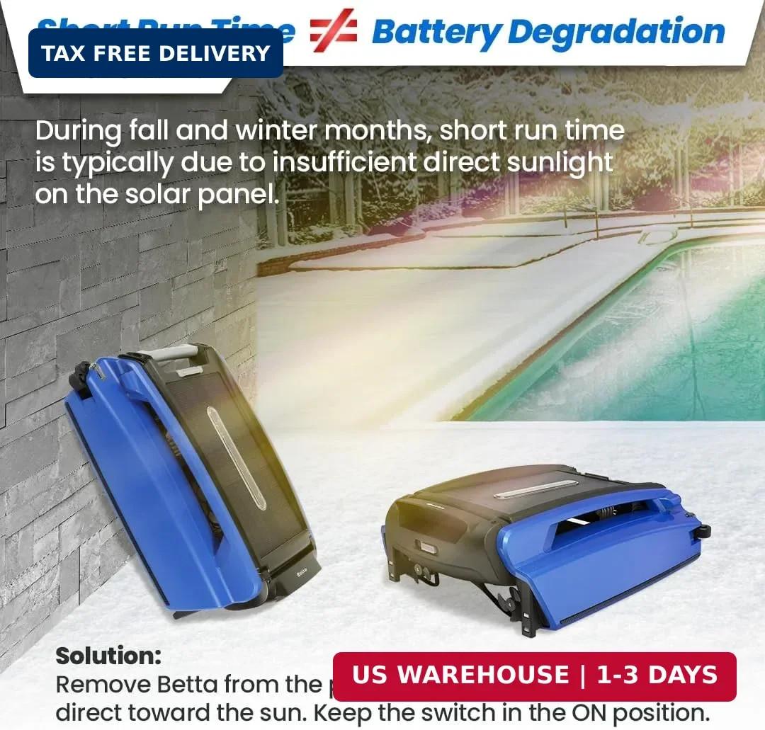 Betta SE Solar Powered Automatic Robotic Pool Surface Skimmer Cleaner with 24/7