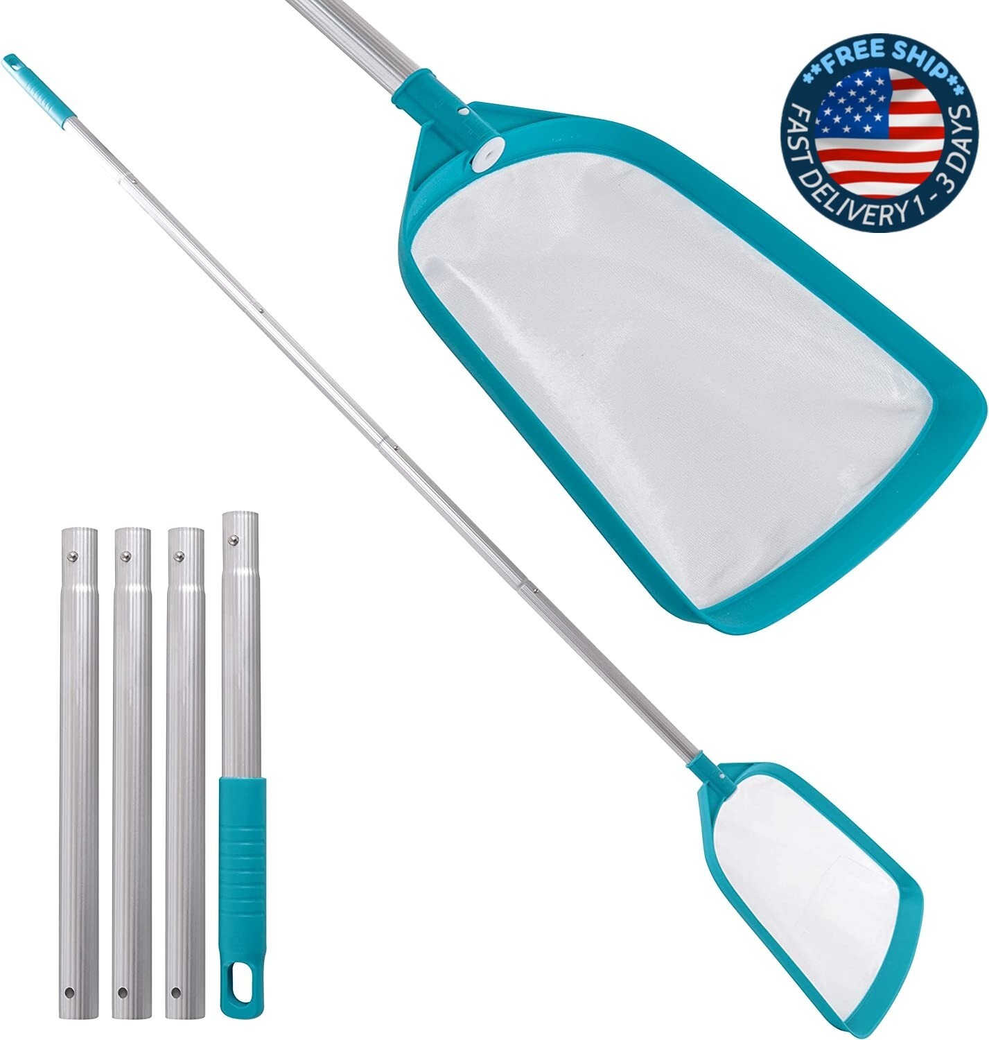 Escoba Con Red Malla Para Sacar Remover Limpiar Piscina Basura Hojas Estanques
