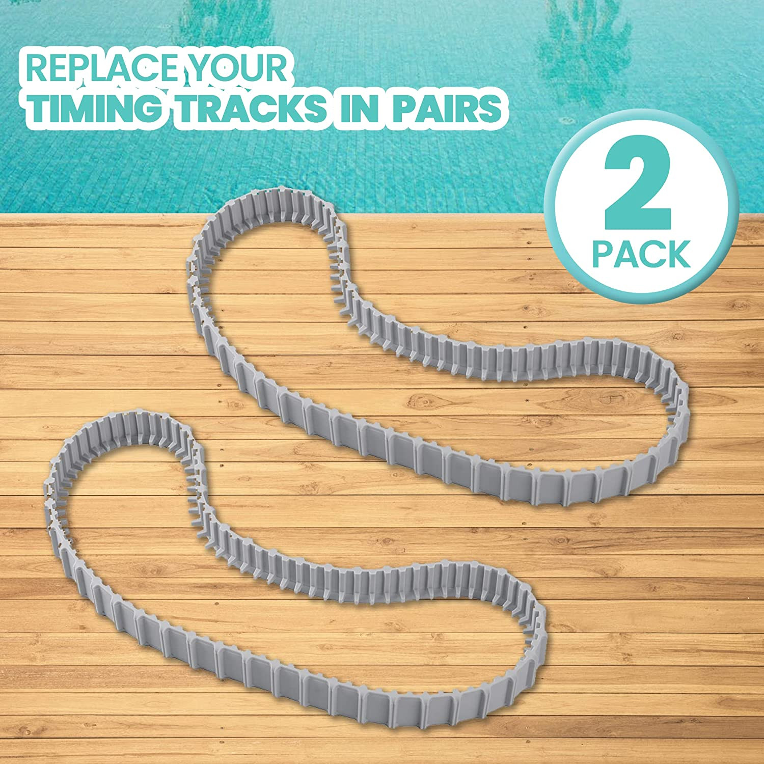 (2 Pack) Replacement Gray Tracks for Maytronics Dolphin Robotic Pool Cleaners wi