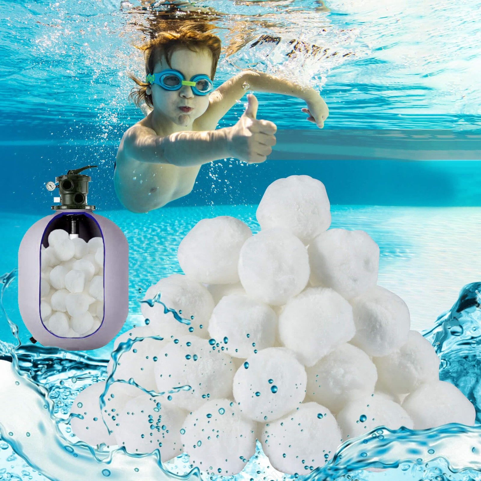 MAQIHAN 50PCS Pool Filter Balls for Sand-Filter – Dry Sand White