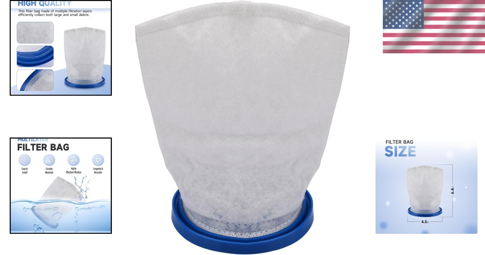 X-treme Multilayer Pool Vacuum Filter Bag – Compatible with Top Pool Cleaners