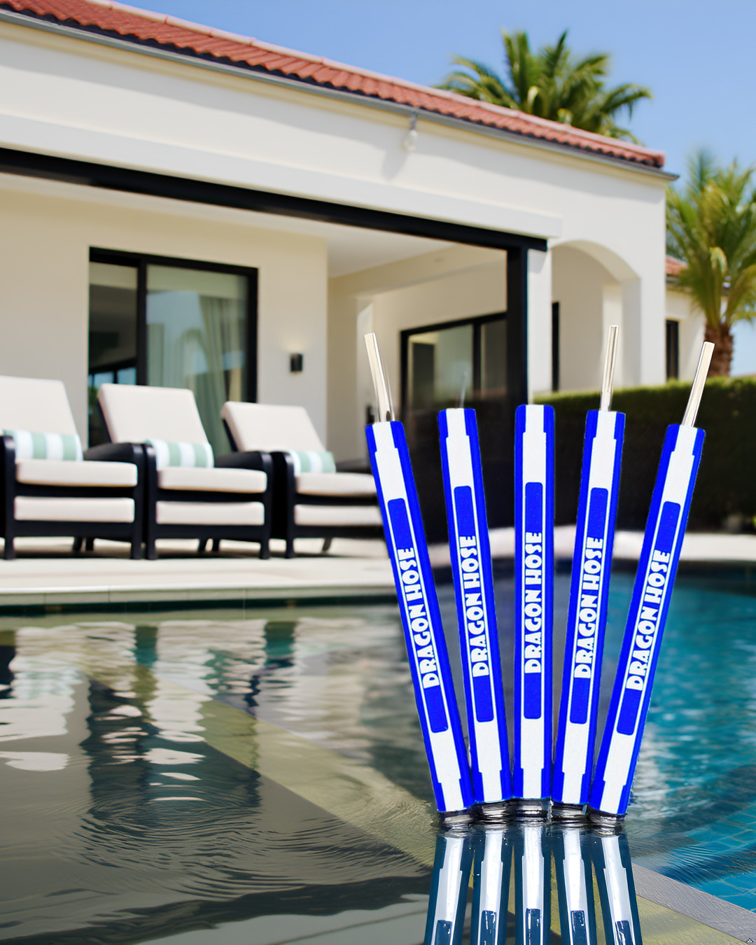 Pool Cleaner Hose Anti-Tangle Snap-On Stabilizers for 0.75&Prime; OD (7PK- Ocean Blue)