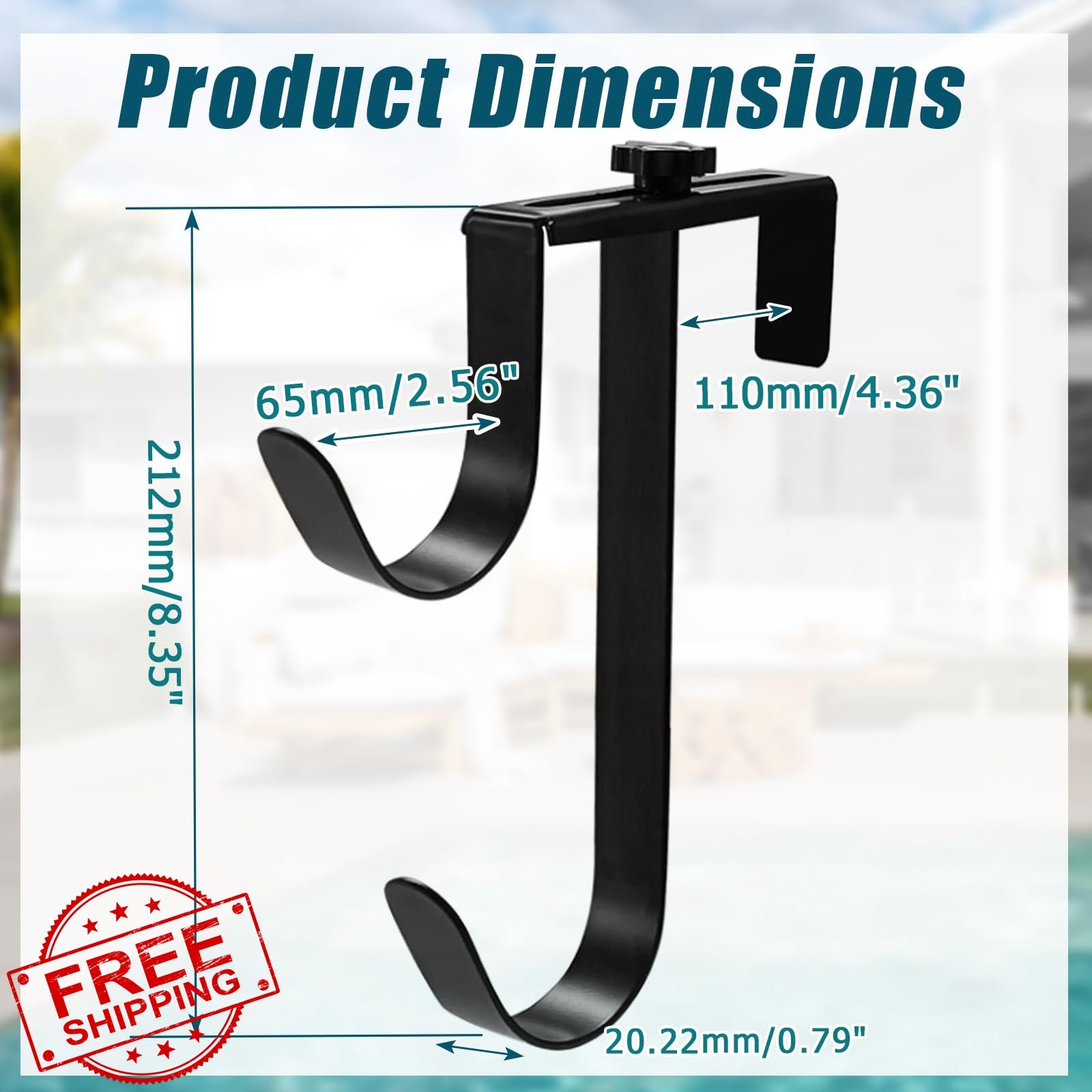 Uenhoy 2 Pack Double Pool Fence Hooks for Pool-Equipment, Adjustable Pool Pol…