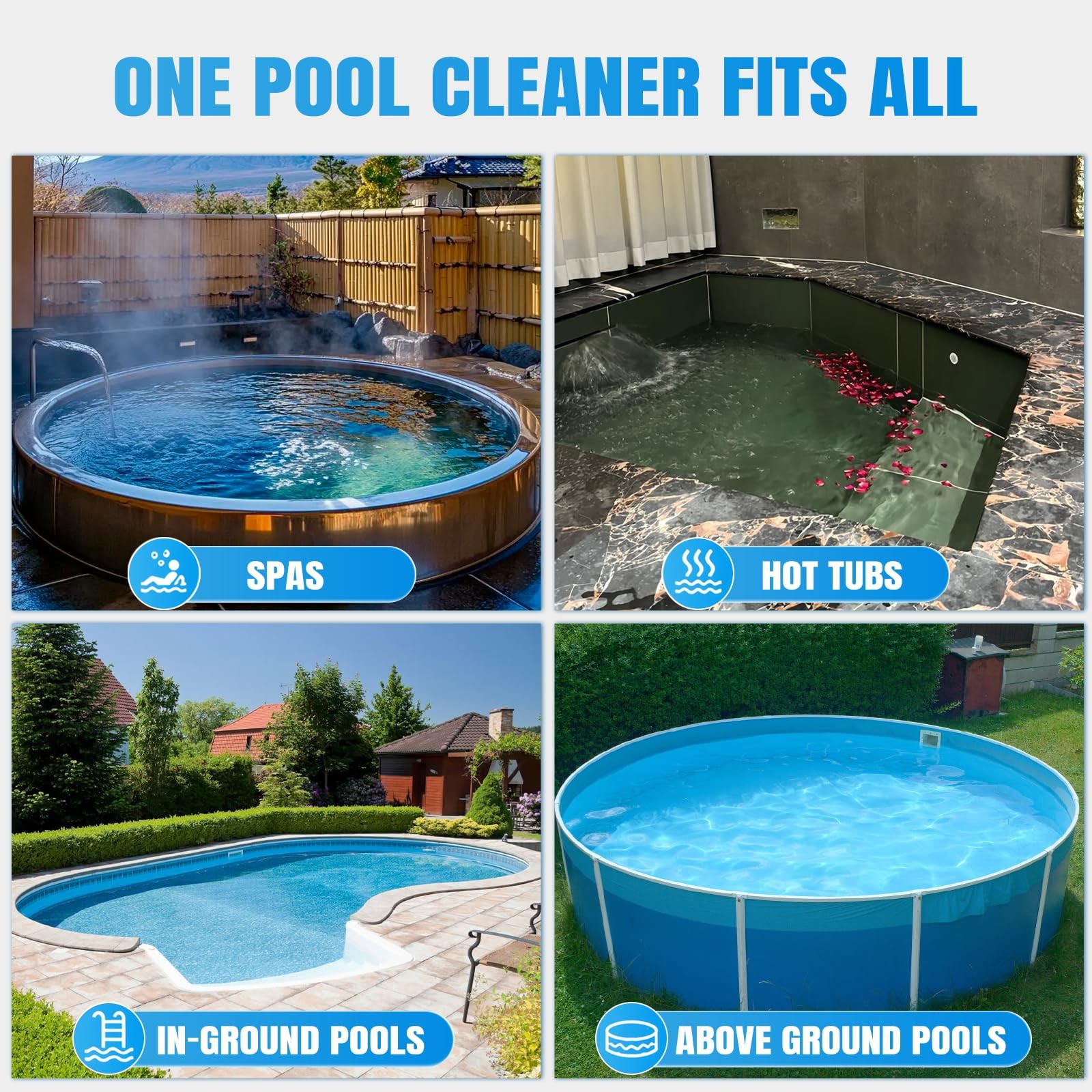 18.5 GPM Suction Pool Vacuum for Above Ground Pool,Hot Tubs,Spas
