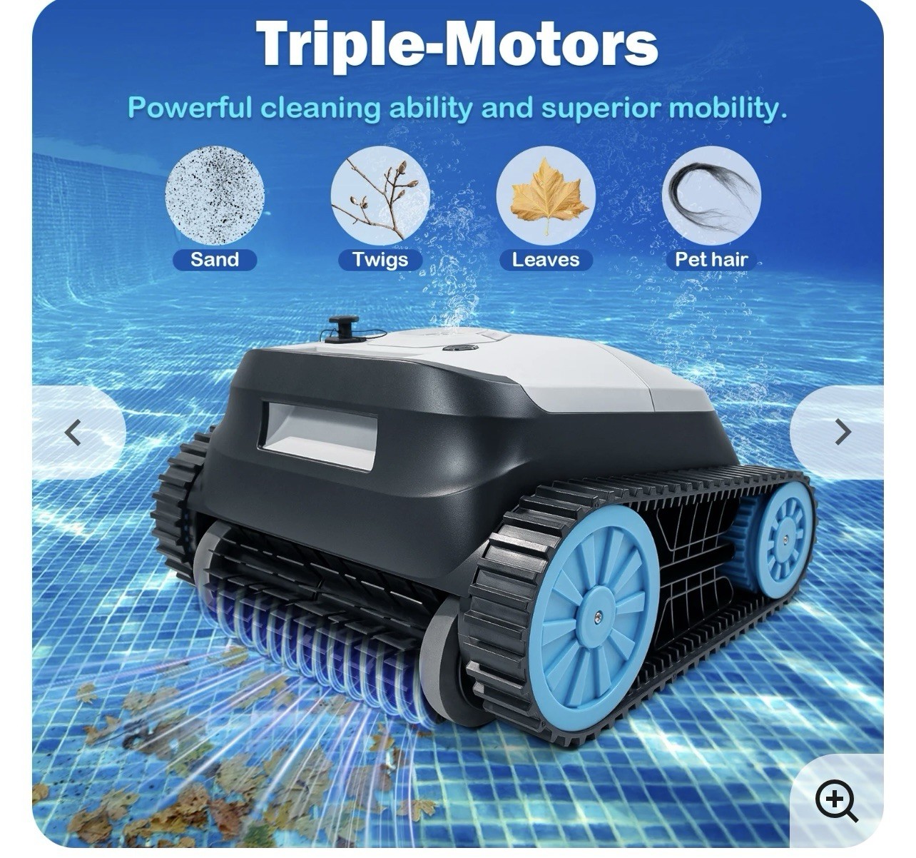 PLAYNOVA Cordless Robotic Pool Cleaner, Smart Path Planning, 180Mins Runtime