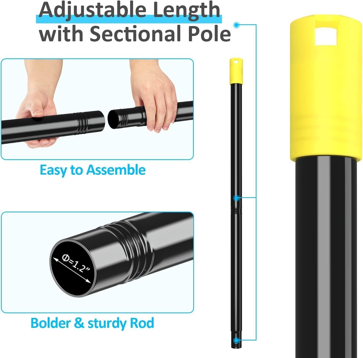 Pool Brush with Pole 8Ft, 18&Prime; Nylon Wall Cleaner for Inground & Above Ground …