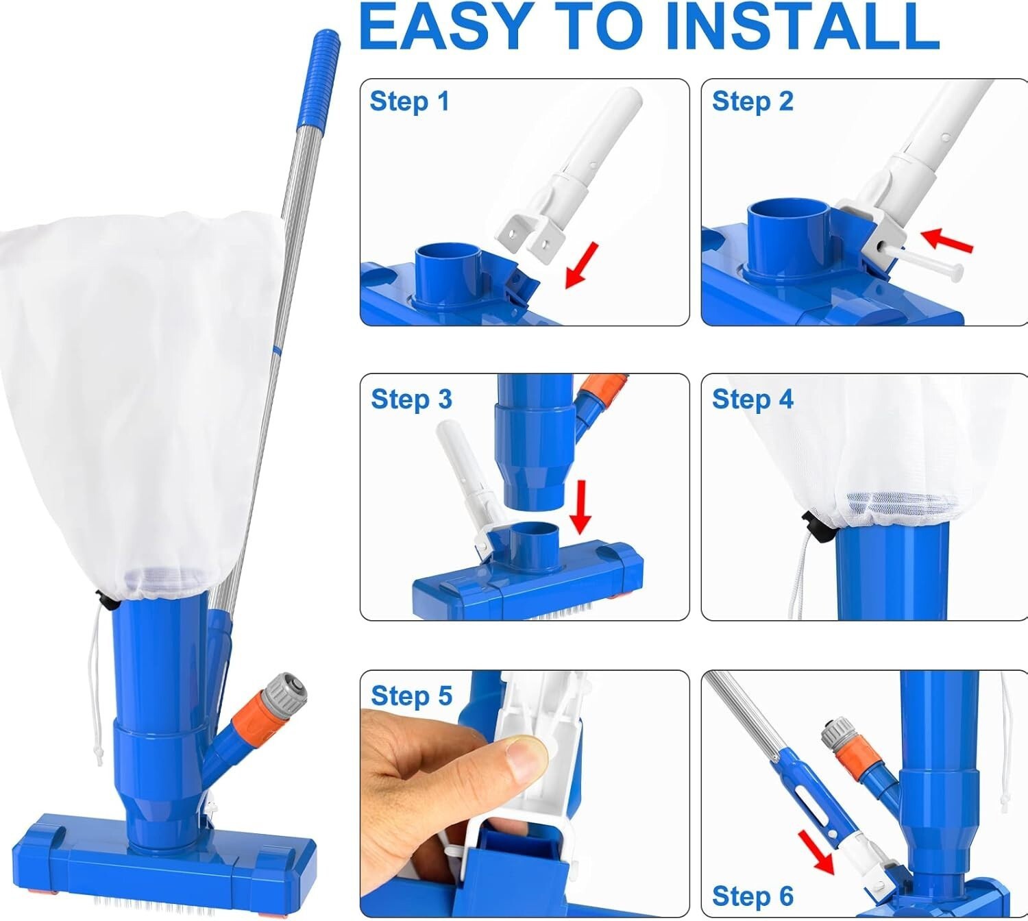 Upgraded Handheld Pool Vacuum for above Ground Pool – Swimming Pool Jet Cleaner