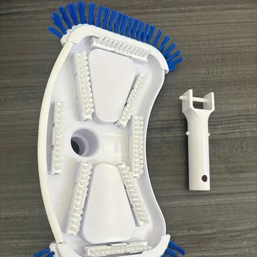 Swimming Pool Curved Vacuum Cleaner Suction Head with Side Brush Cleaning Tools