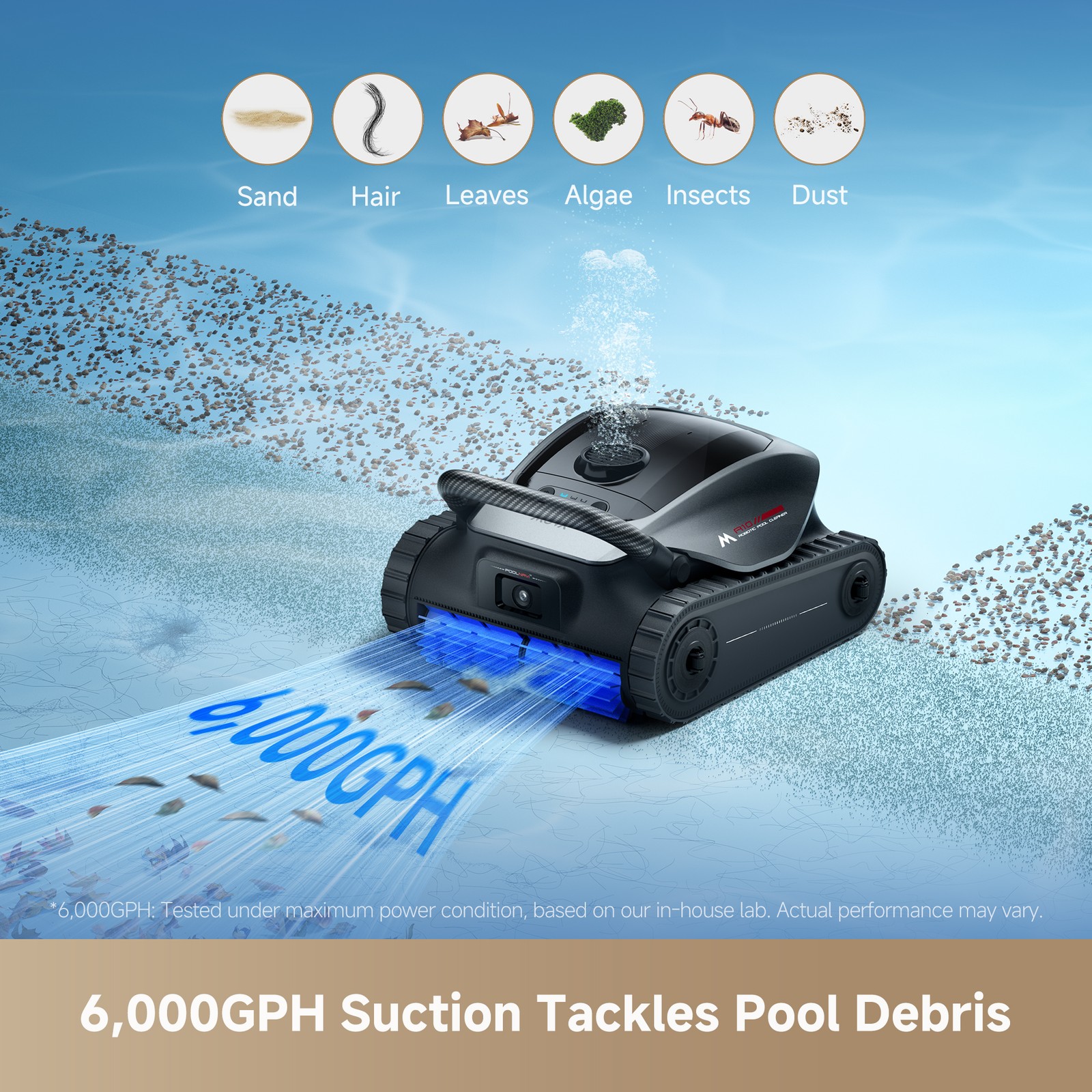 Mova Diver A10 Cordless Robotic Pool Vacuum Cleaner 6000GPH Suction 240min