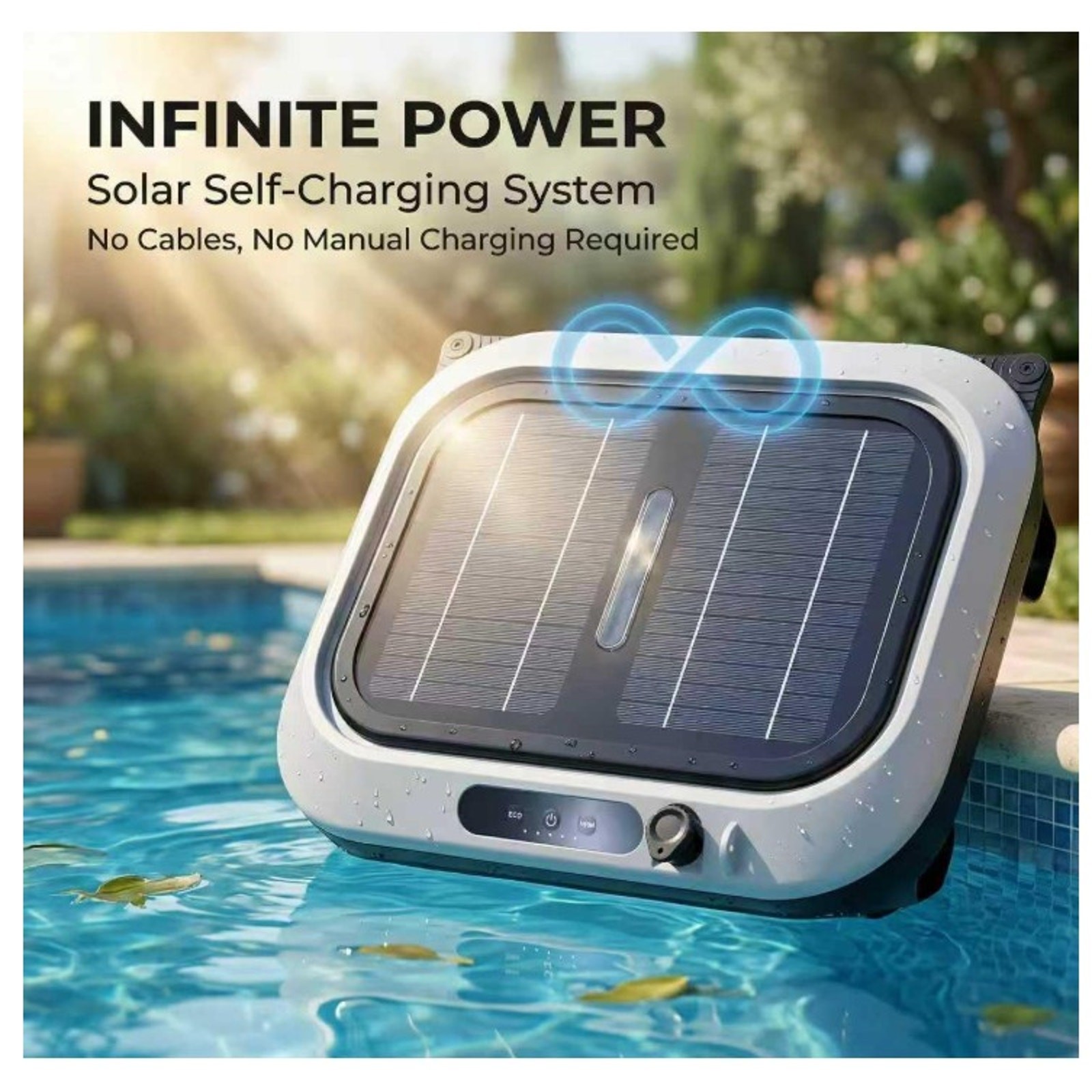 Automatic Solar Robotic Pool Skimmer Cleaner, Pool Cleaner for In-ground & Above