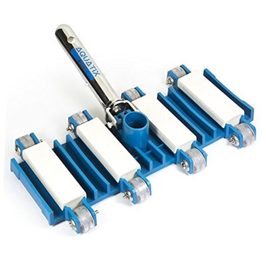 Pool Vacuum Head with Wheels, 14&Prime; Model, Aluminum Handle, Flex Heavy Duty