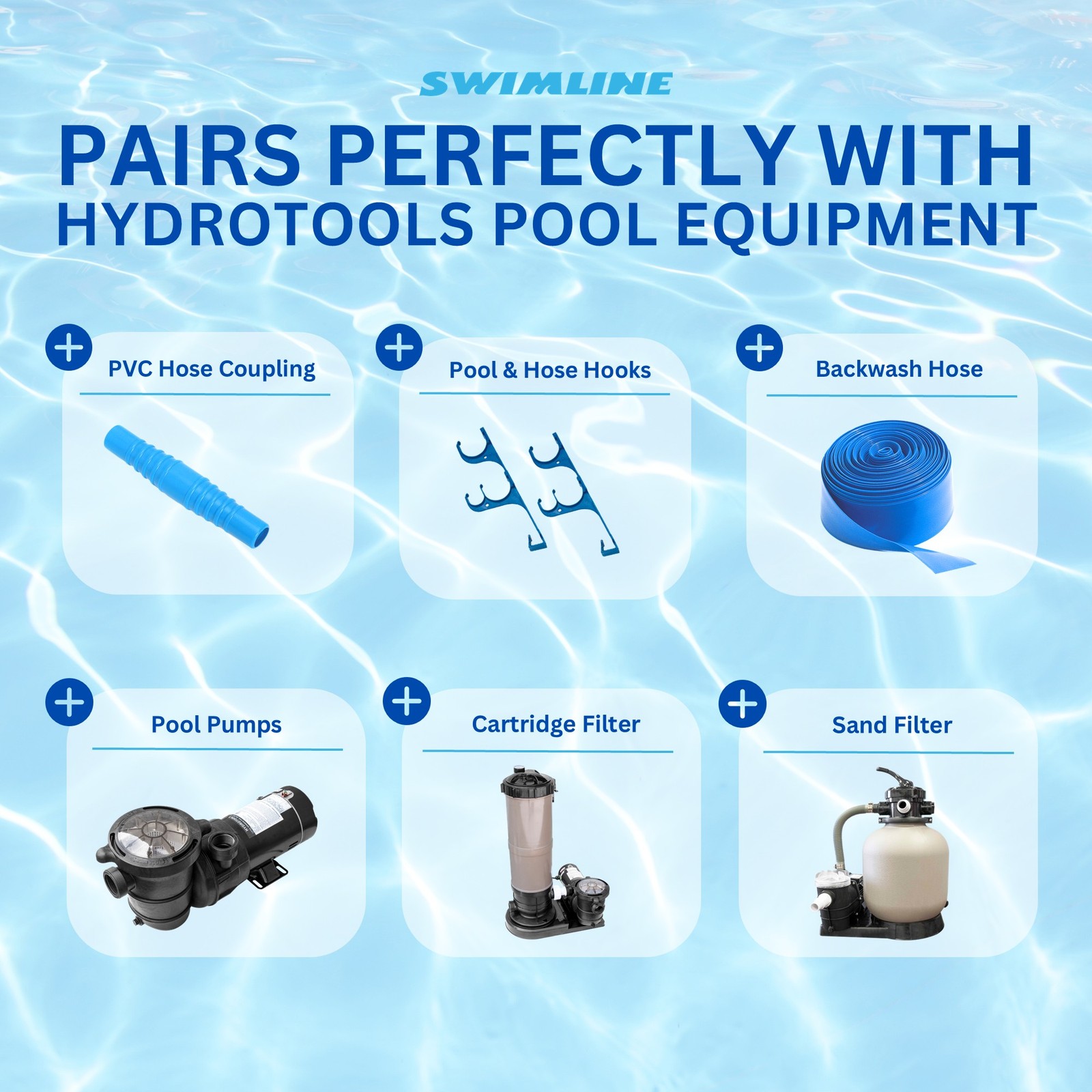 Swimline Hydrotools Standard Inground Swimming Pool Vacuum Hose, 1.25&Prime; x 250&prime;