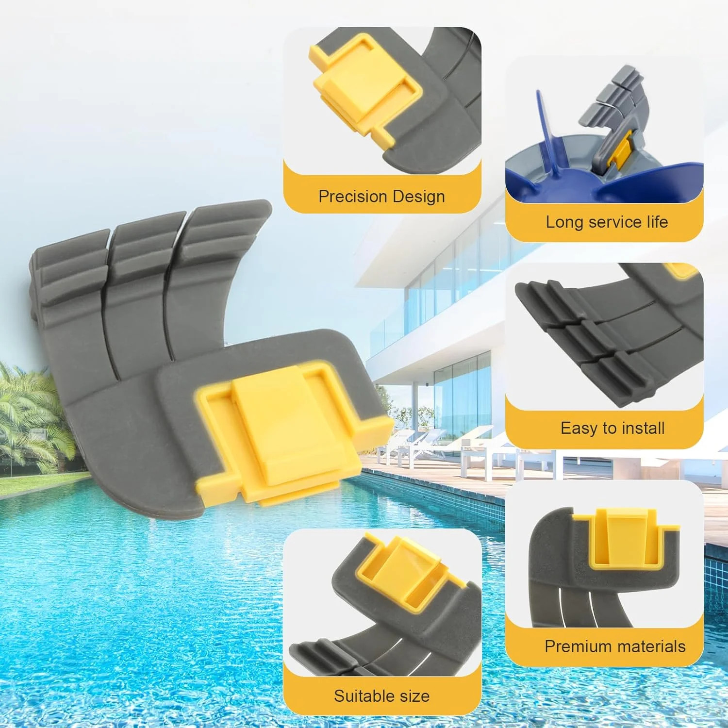 8-Pack Parts Brush Compatible with Zodiac Pool Cleaner Parts, High-Performance M