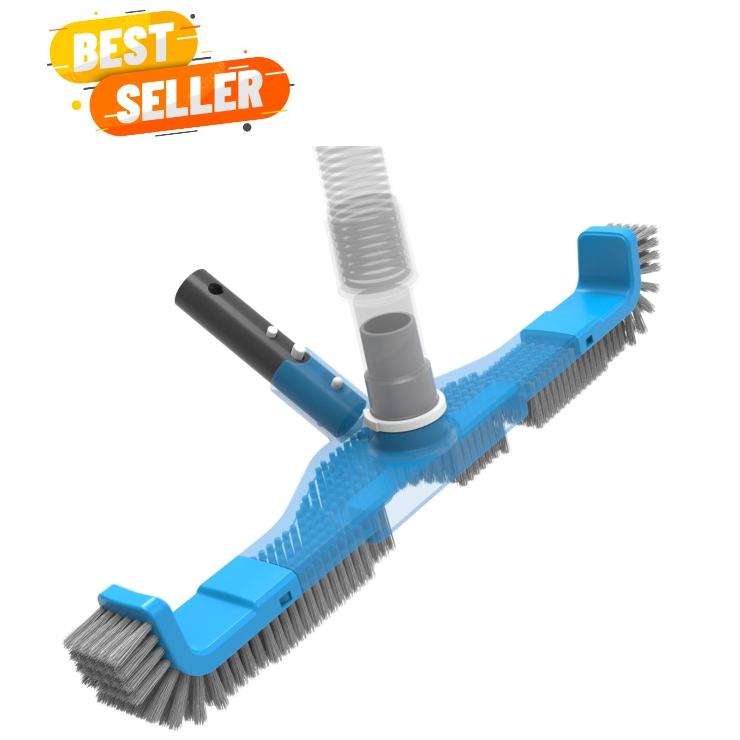 20&Prime; 2 in 1 Pool Brush Vacuum Head with Swivel Hose Connection & Sturdy Nylon …