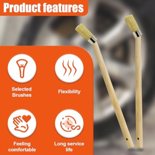 2PCS Car Curved Tire Mounting Paste Lube Brush, 45 Degree Angle Head Auto Wood