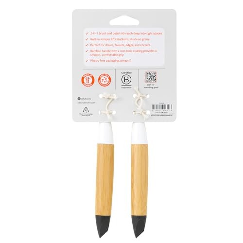 The Every-Crevice Detail Brush, Deep Cleaning Brush for Crevices, 2 Pack White