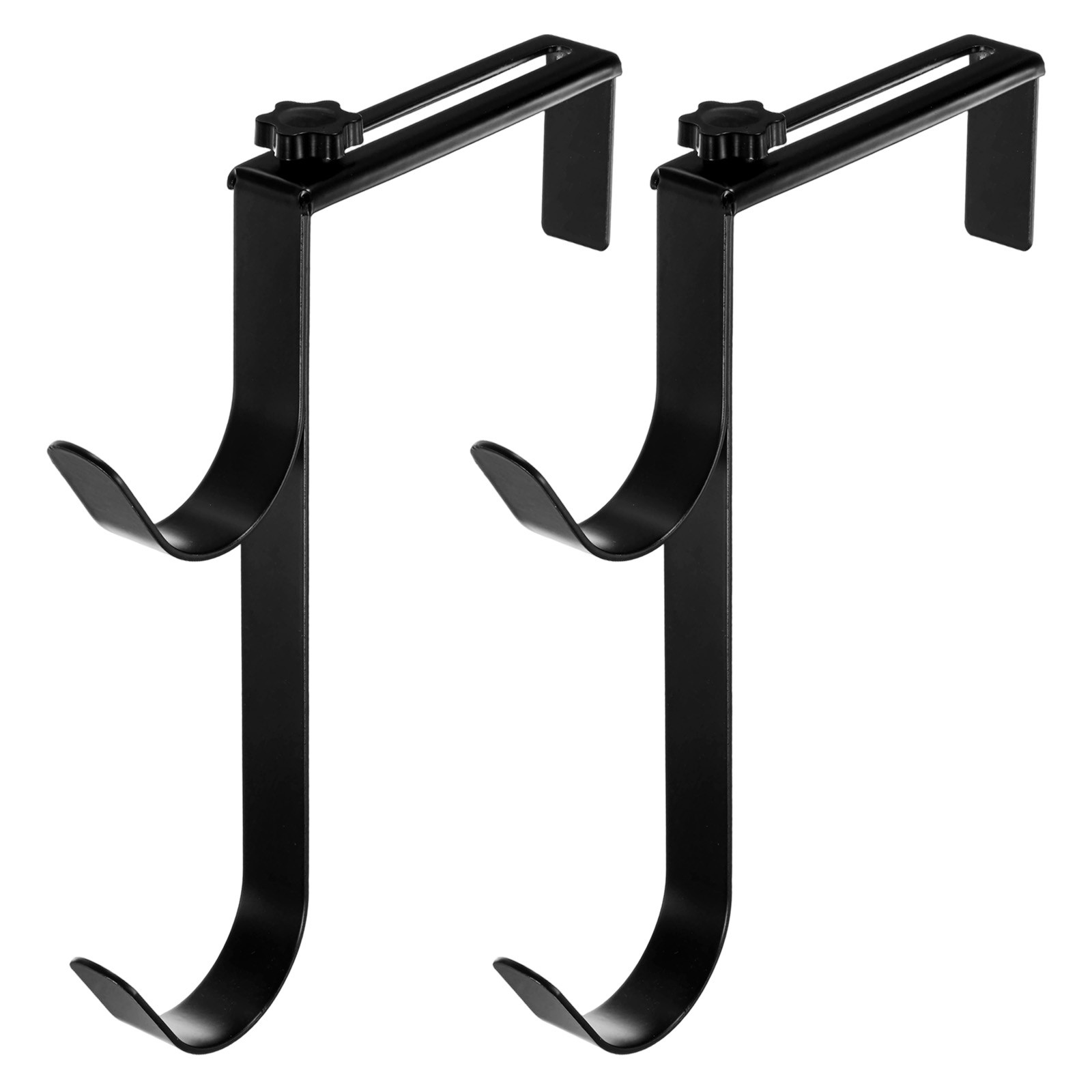 2-Pack Pool Pole Hanger, Adjustable Iron Pool Hooks for Garden Tools [Black]