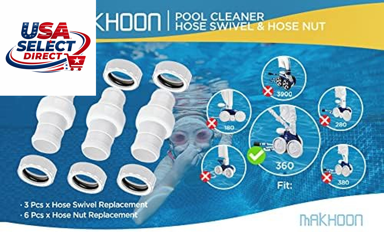 Pool Cleaner Hose Swivel & Nut Combo Replacement Kit for Polaris Zodiac 360 (3 P