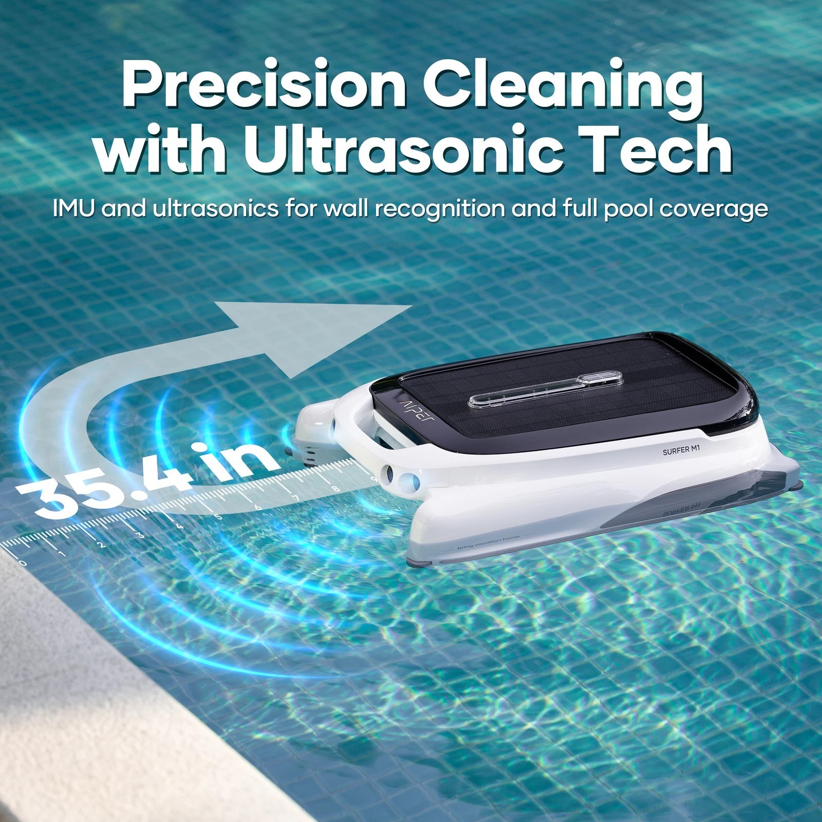 Aiper Surfer M1 Solar Powered Smart In/Above Ground Robot Pool Skimmer Cleaner