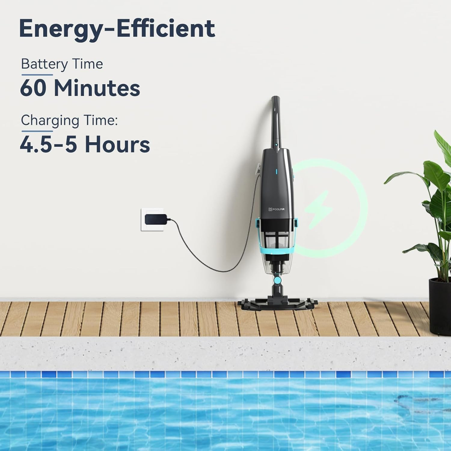 Cordless Handheld Pool Vacuum, Rechargeable Pool Cleaner with 16 Gal/Min Powerfu