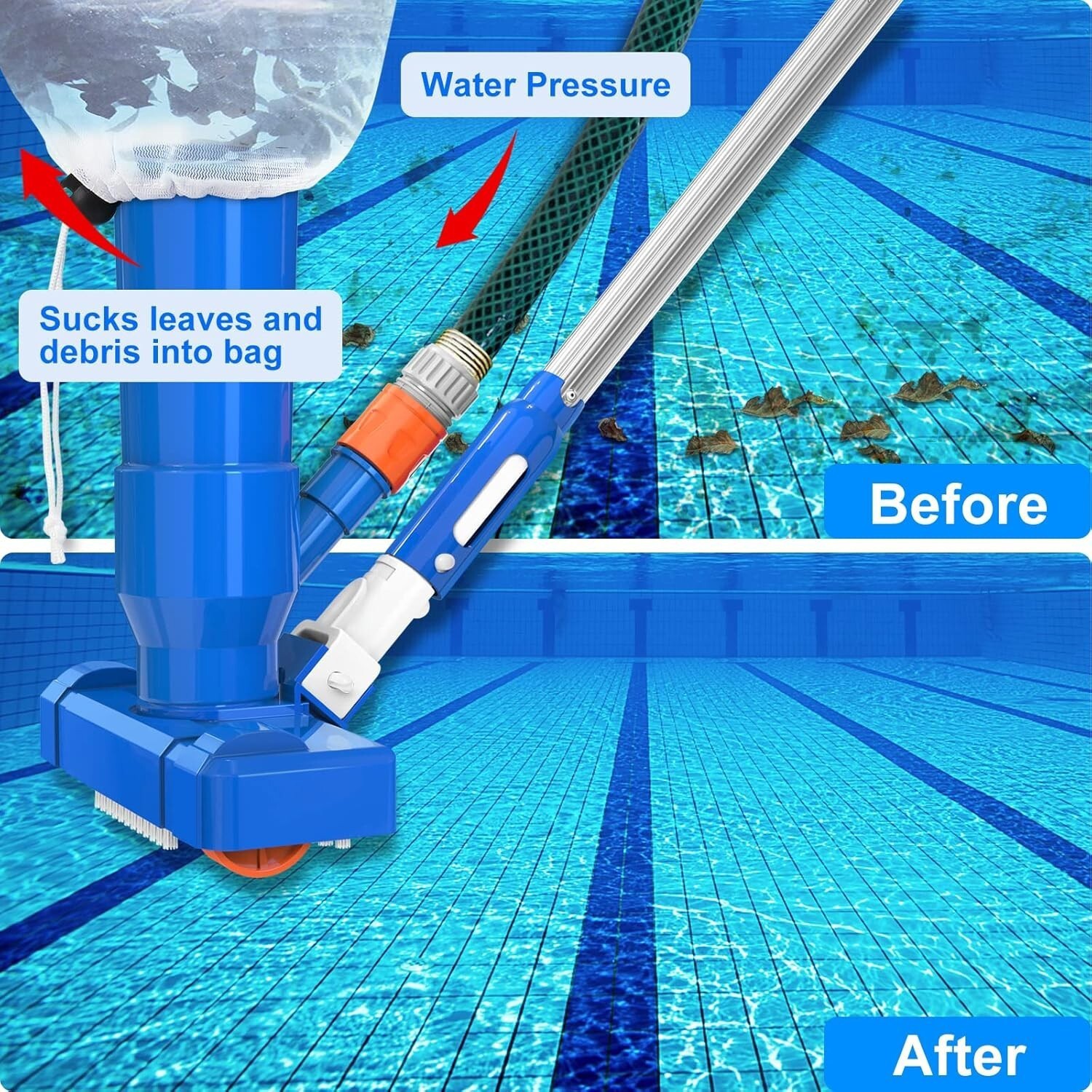 Upgraded Handheld Pool Vacuum for above Ground Pool – Swimming Pool Jet Cleaner