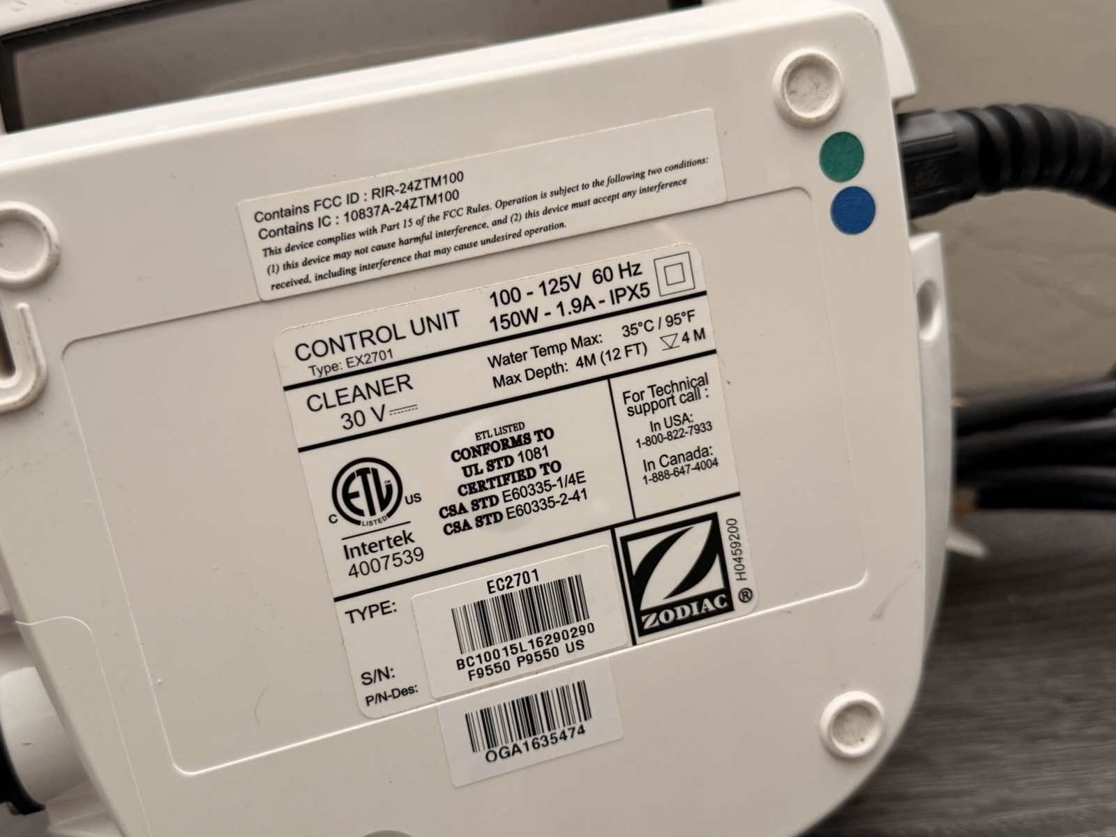 Polaris Zodiac Control Unit Power Supply With Remote 9550 Sport R0587600 Tested