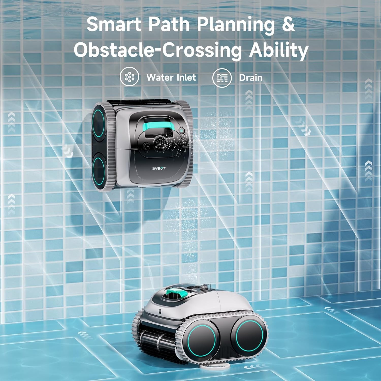 WYBOT C1 Pool Robot Vacuum for Inground Pools 4-in-1 Cordless Robotic Pool Clean