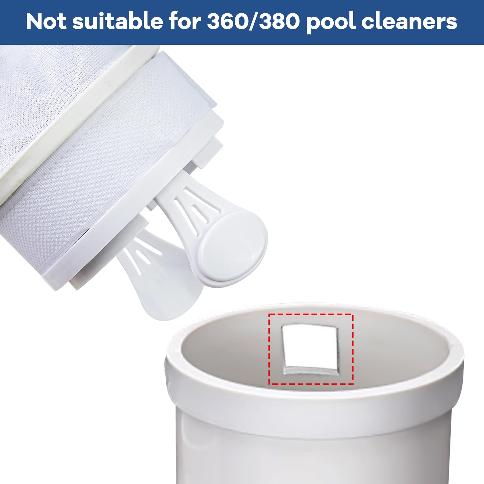 Pool Cleaner Bags 4Pack, Nylon Mesh Vacuum Replacement with Zipper Enclosure