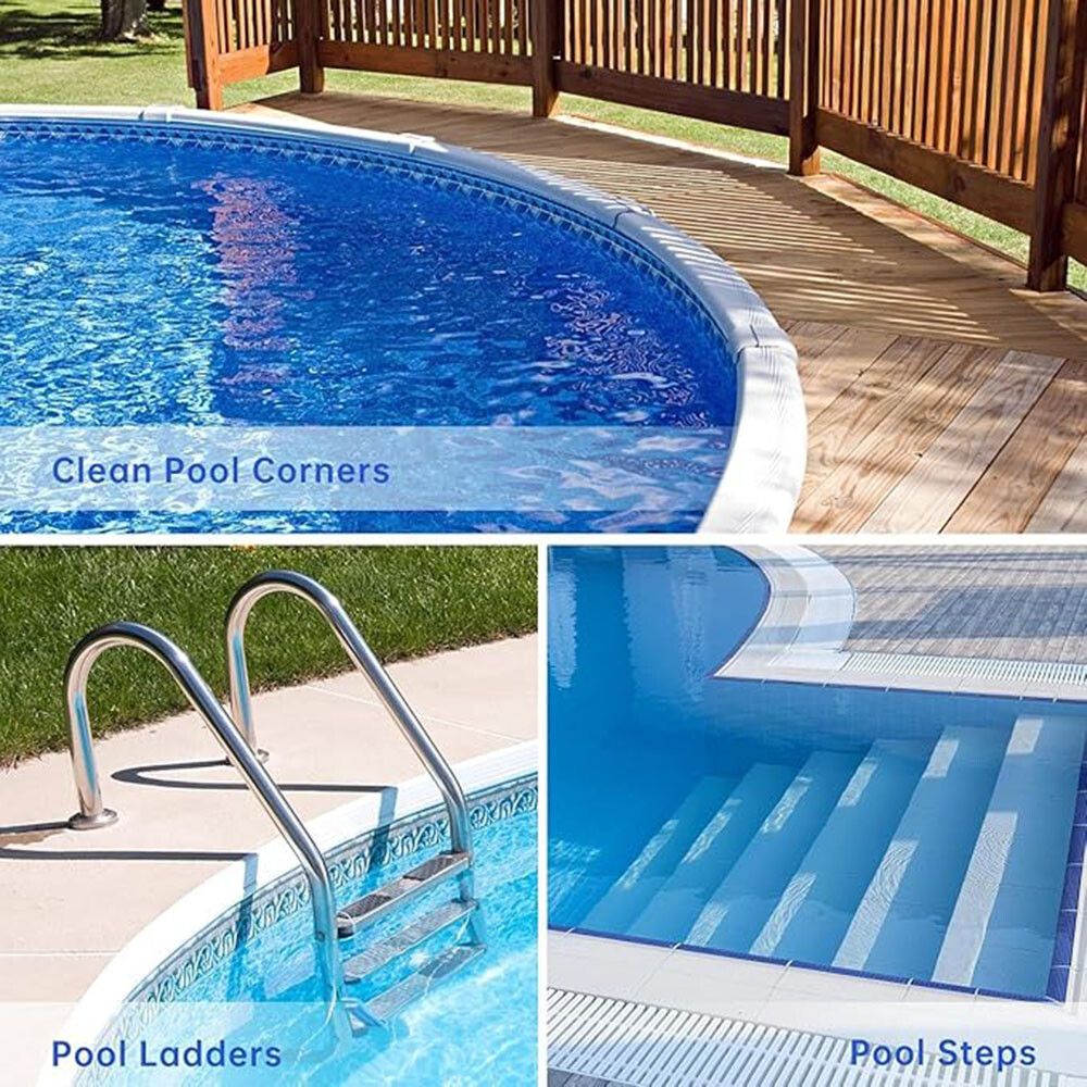 18&Prime; Multi-Surface Pool Brush – Cleans Corners, Steps, Walls – Durable & Strong