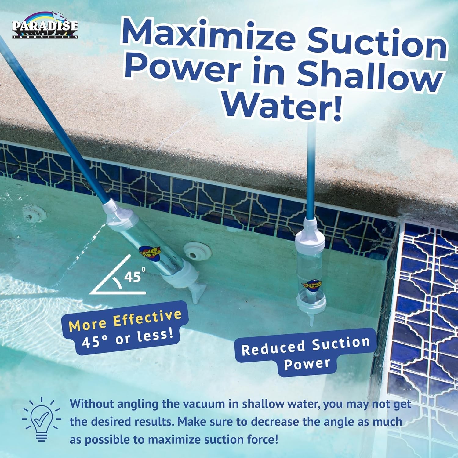 6250 Paradise Spa Vacuum – Manual Cordless Hot Tub Pool Cleaner Telescopic Tool