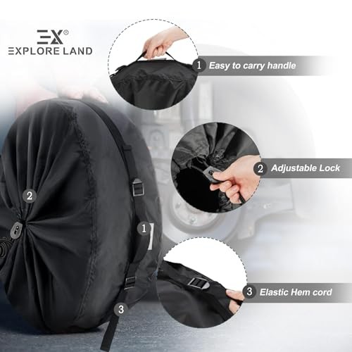 Seasonal Tire Cover – Spare Tire Bag with Handle, Heavy Duty Winter Wheel